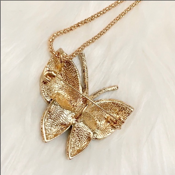 NEW! Butterfly Pendant W/Necklace & Brooch - Picture 2 of 2